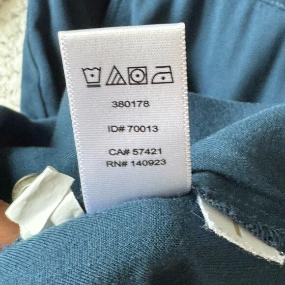 LOFT Lou & Grey Dress XS Blue Shirt Button Front Pockets Tie Waist Roll Sleeves - Picture 14 of 15